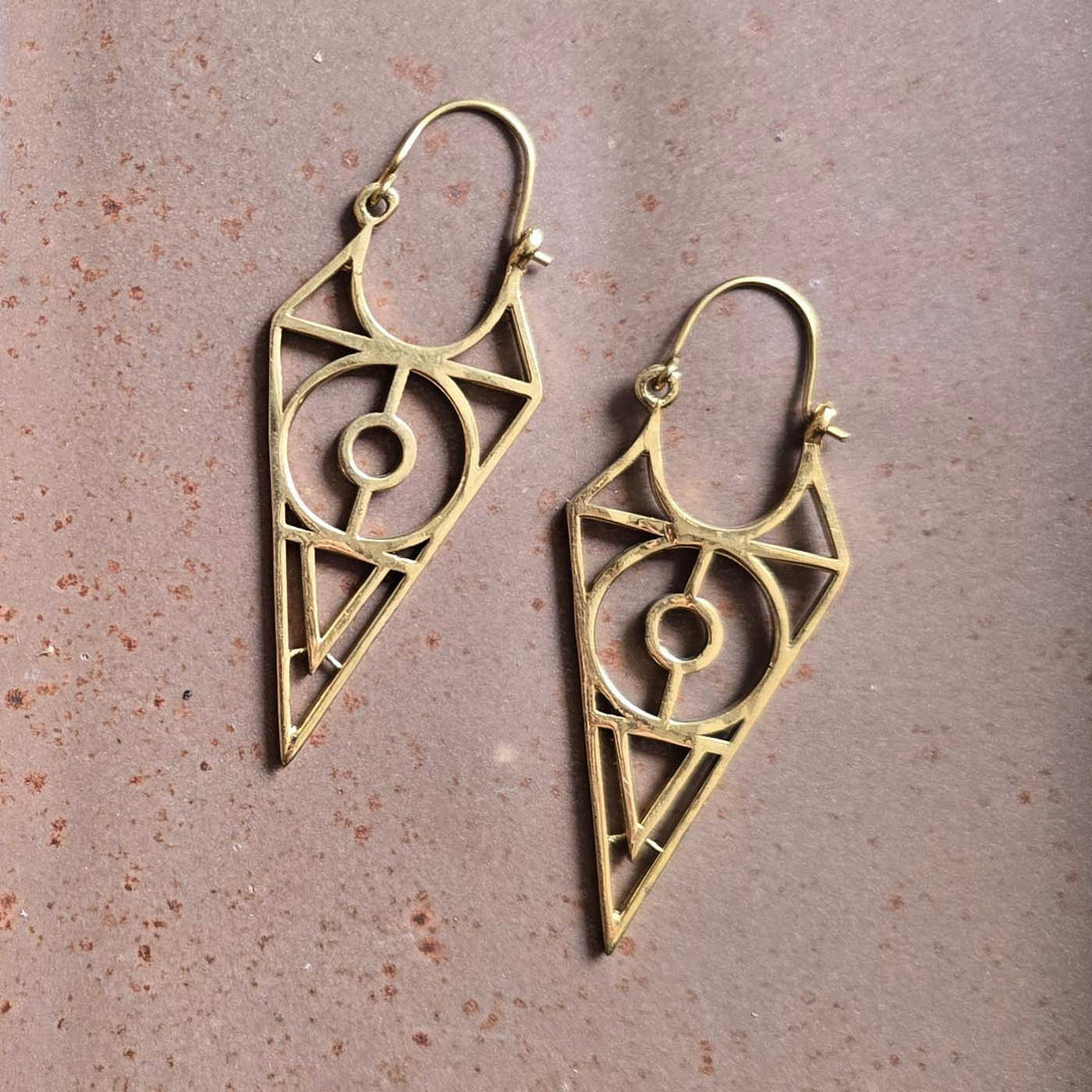 Handmade Aria Hoops Brass Earrings