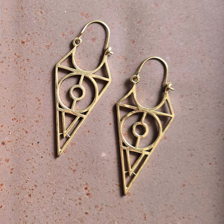 Handmade Aria Hoops Brass Earrings