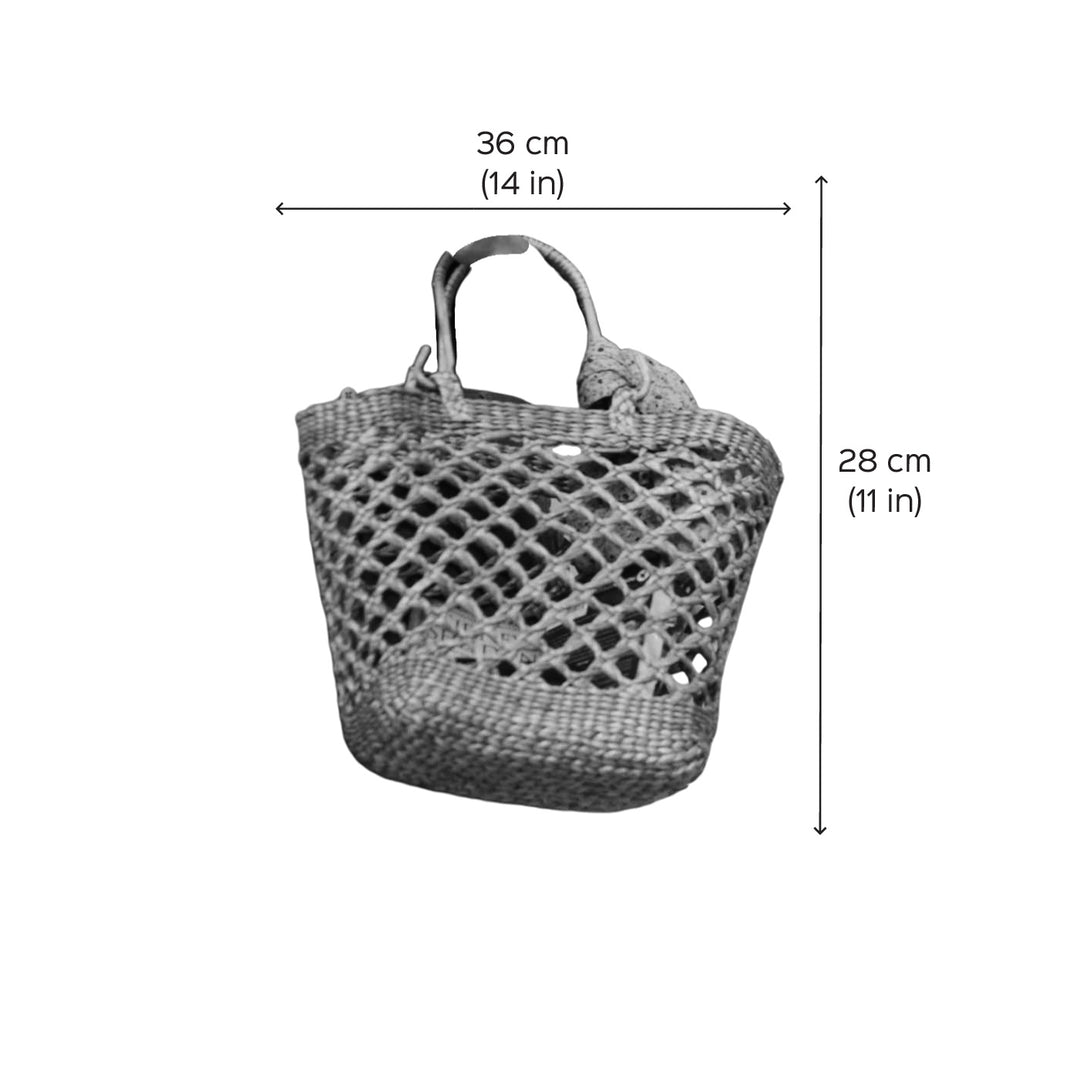 Handmade Yildiz Wicker Water Hyacinth Tote Bag