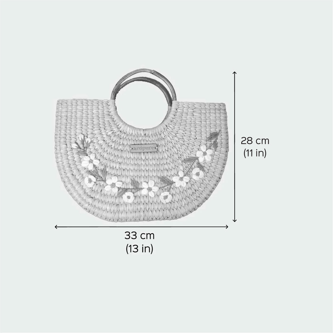 Handmade Crescent Embroidered Boho Handbag