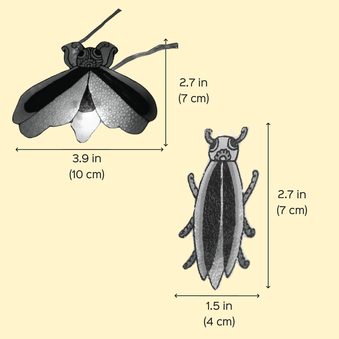 4m, 14 Bulbs | Hand Painted Firefly Theme Tholu Bommalata LED Fairy Light