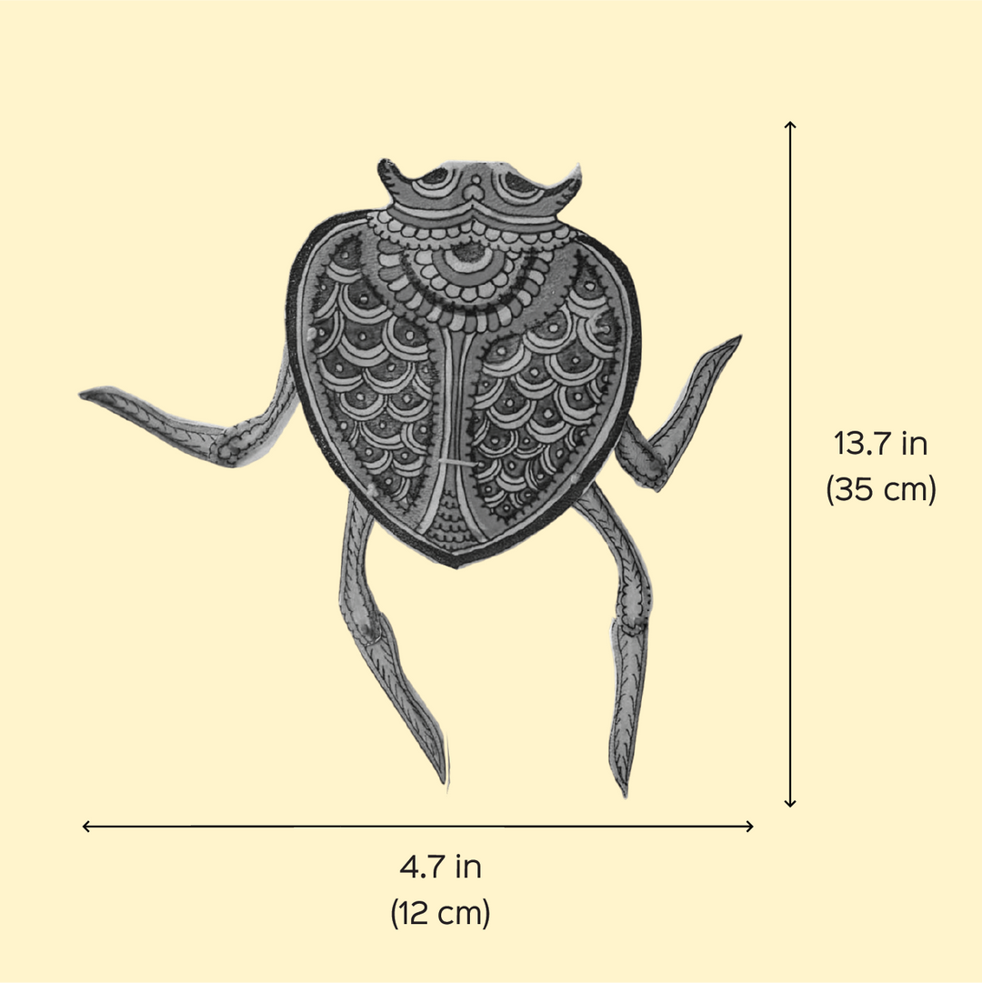Hand-Painted Beetle Tholu Bommalata Flip Toy