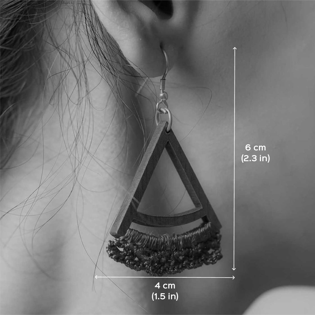 Handmade Crochet Red Pie Drop Earrings