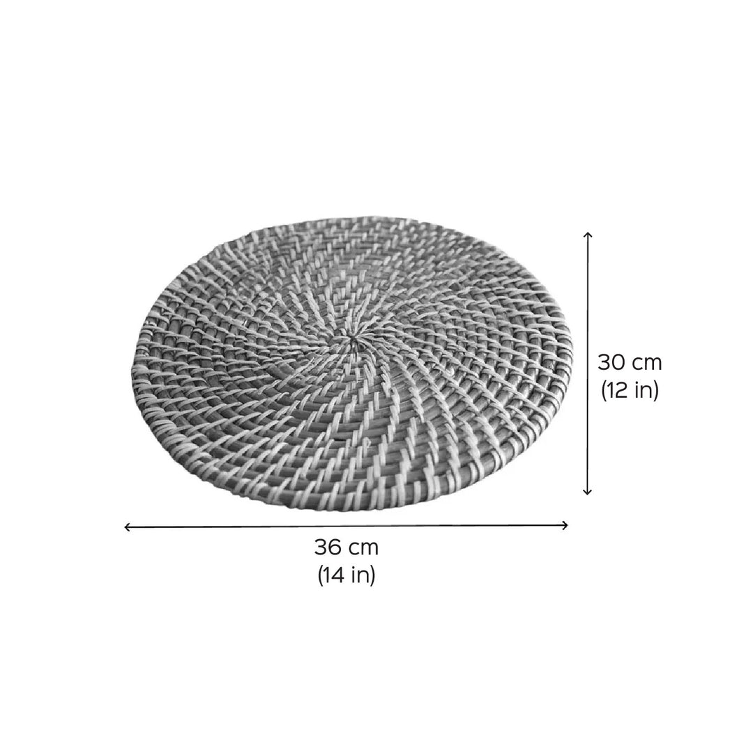 Handmade Oval Water Hyacinth Table Mat | Set Of 2