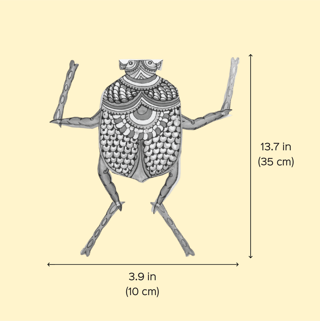 Hand-Painted Beetle Tholu Bommalata Flip Toy