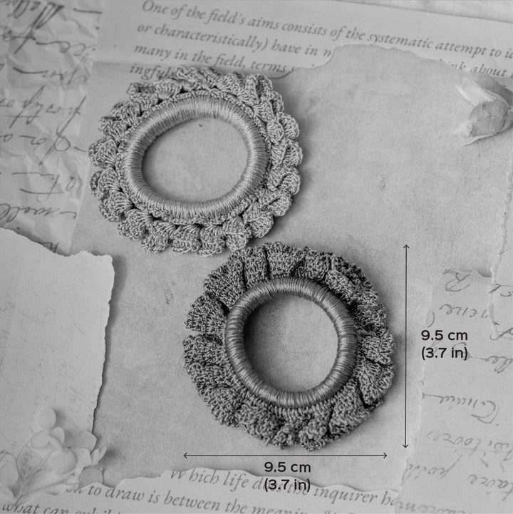 Handmade Crochet Guncha Green Blue Ombre Bloom Scrunchie | Set Of 2