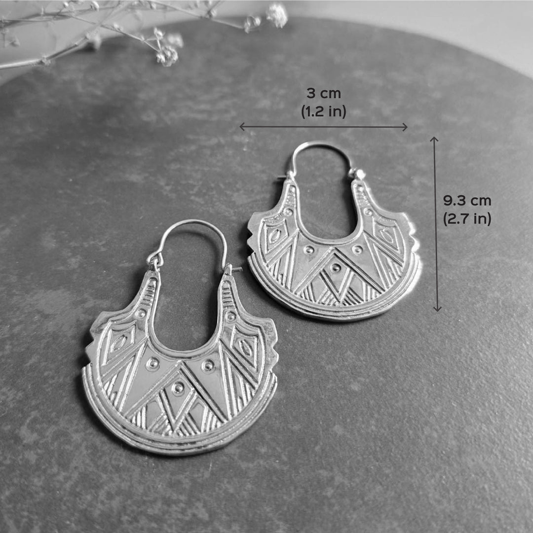 Handmade Antique Aura Brass Earrings | Set Of 3