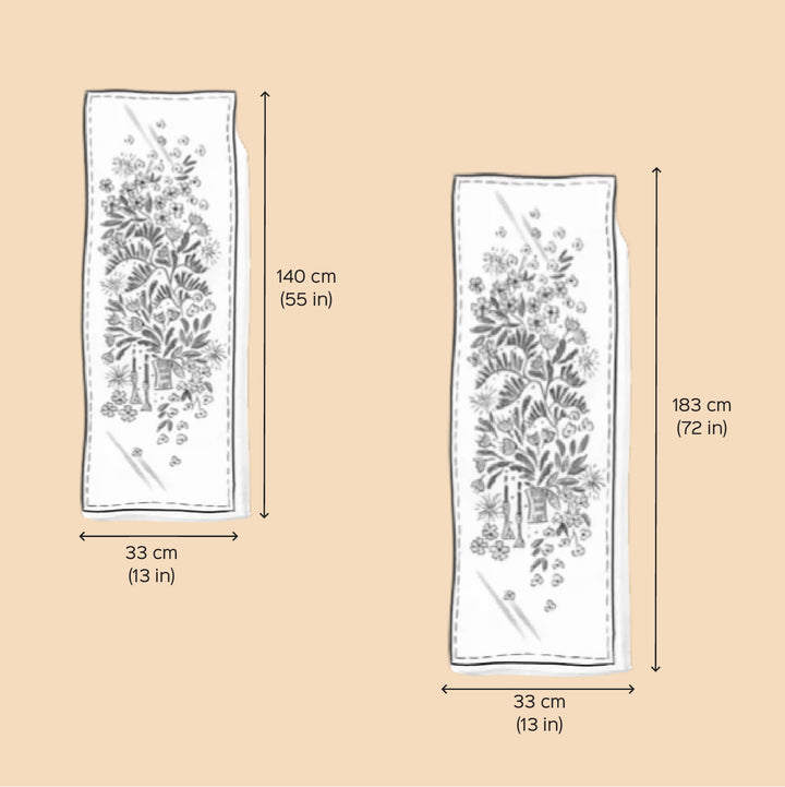 Hand Woven Double Striped Madhurkati Red Table Runner