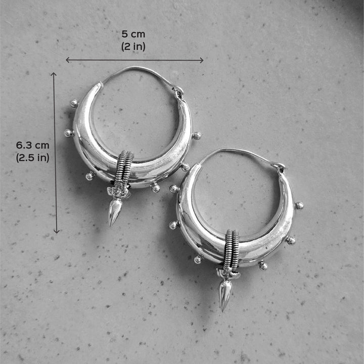 Handmade Aditi Hoops Large Brass Earrings