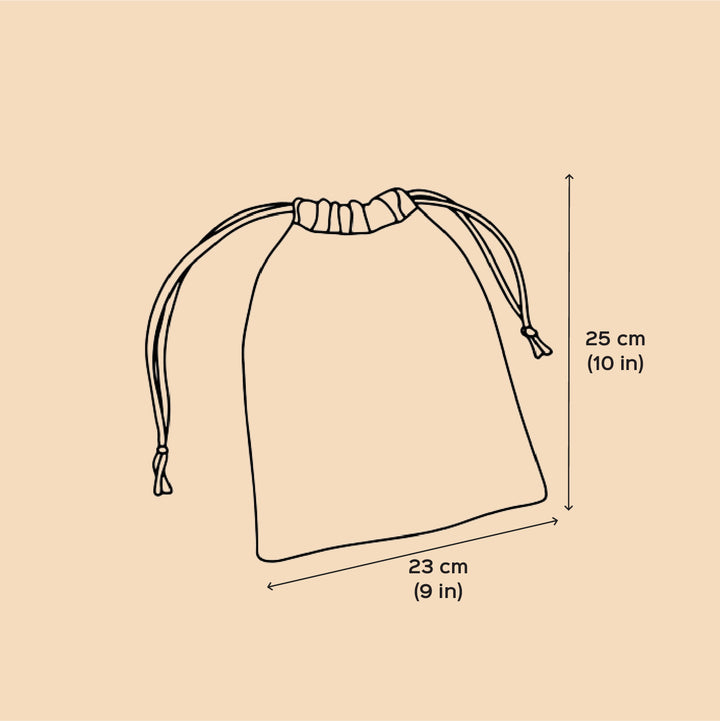 Handmade Black & Silver Khunn Fabric Cotton Thamboolam Potli with Fuchsia Border