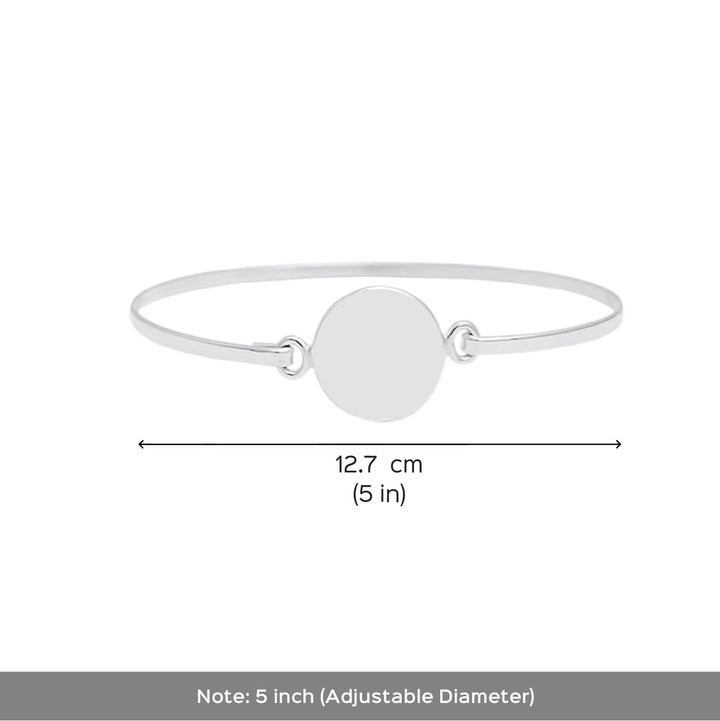 Handmade Blue Gratitude Preserved Flower Brass Bangle