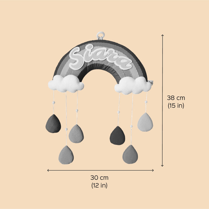 Personalized Handmade Rainbow & Cloud Theme Felt Kids Name Plate