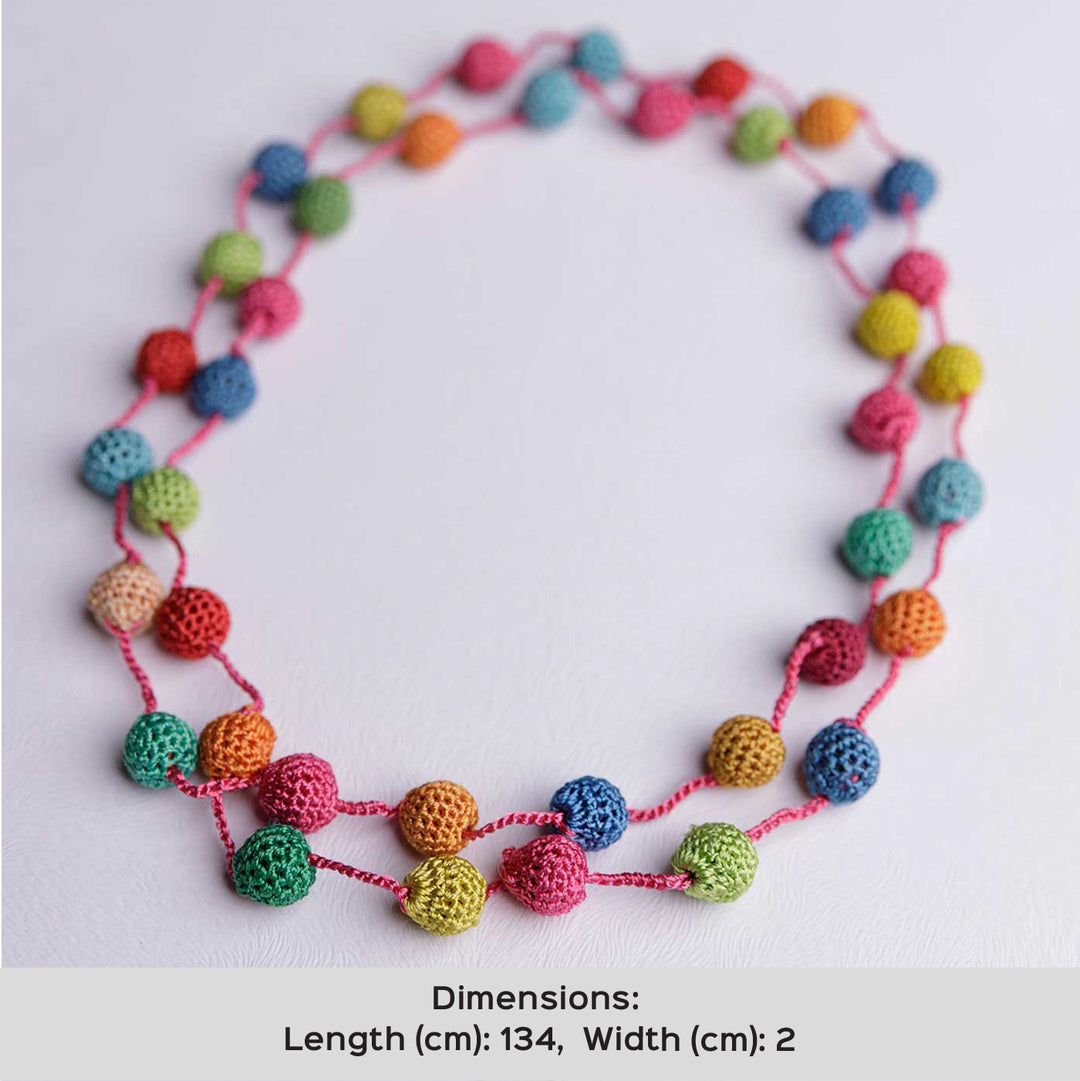 Handmade Crochet Multicolor Small Beads Mela Necklace