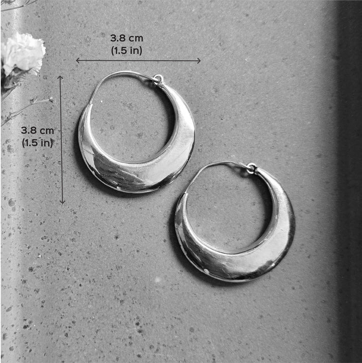 Handmade Phoebe Hoops Brass Earrings