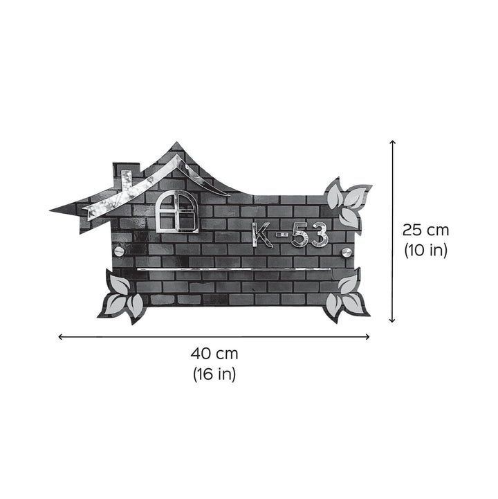 Personalized Silver Home MDF Wood Name Plate