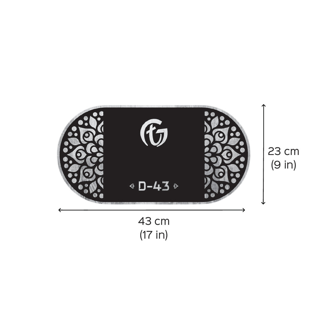 Personalized Golden Bloom Acrylic Name Plate - Top View with Dimensions