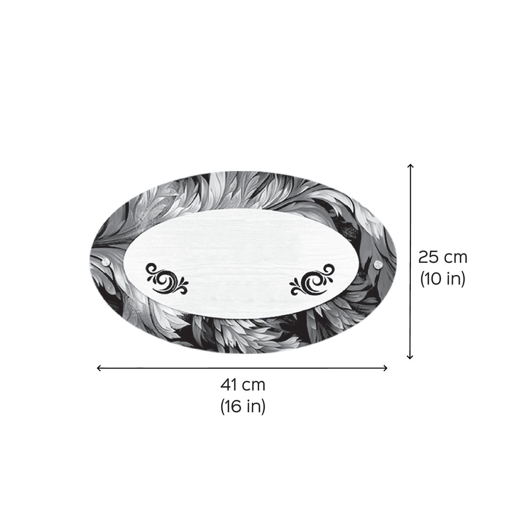 Personalized Oval Feather MDF Wood Name Plate