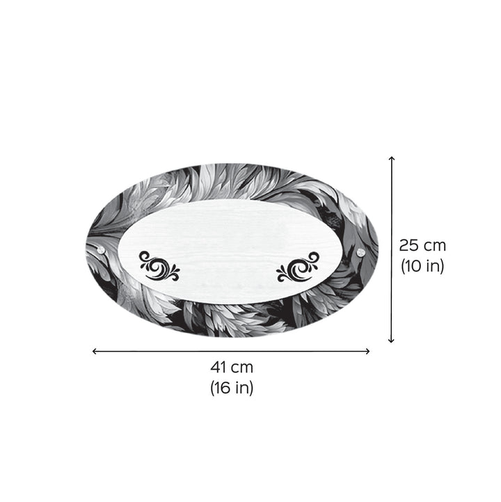 Personalized Oval Feather MDF Wood Name Plate