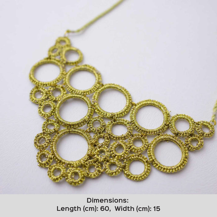 Handmade Crochet Gold Dhara Necklace