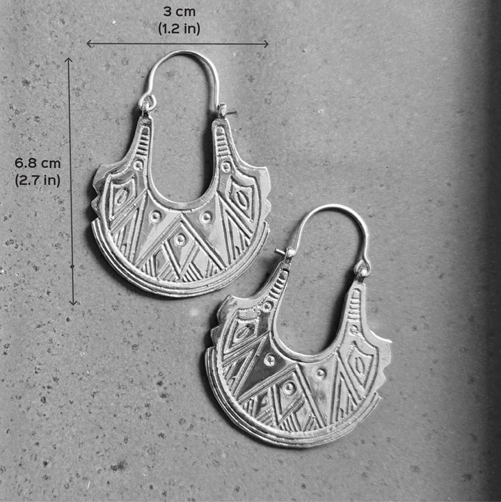 Handmade Esther Hoops Brass Earrings