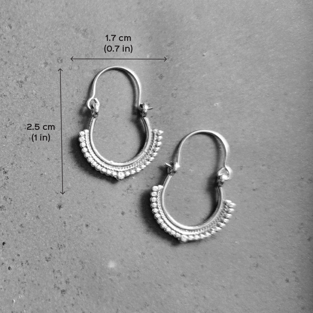 Handmade Ruth Hoops Brass Earrings