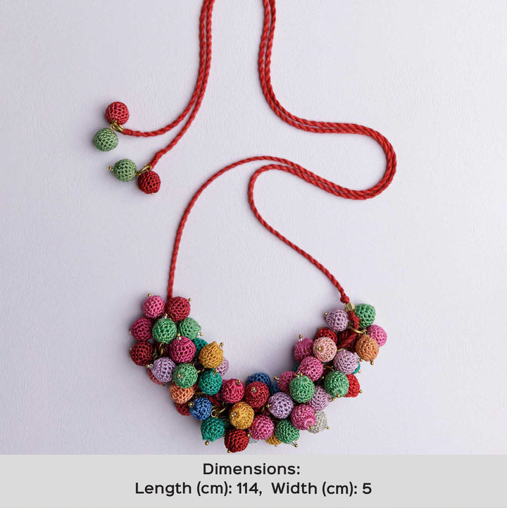 Handmade Crochet Multicolor Guldasta Necklace