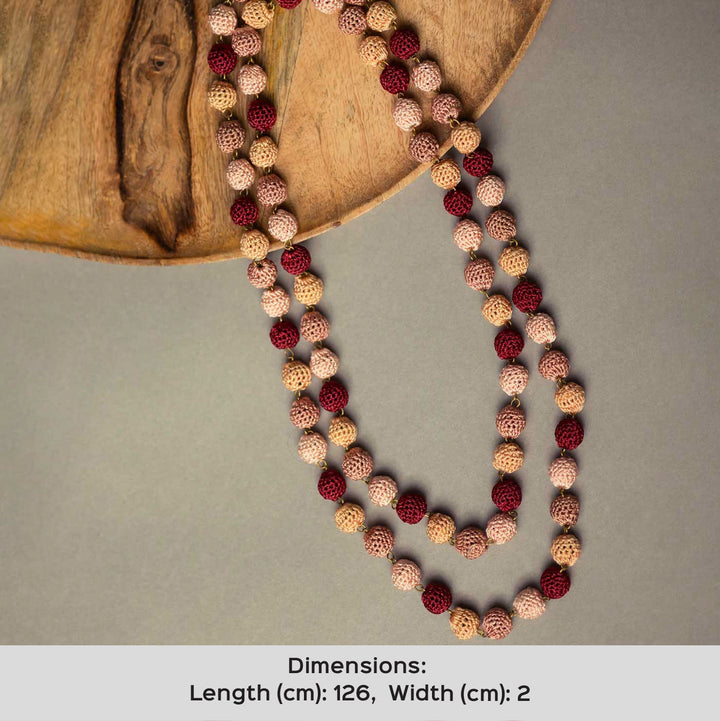 Handmade Crochet Rust Deslight Beaded Necklace