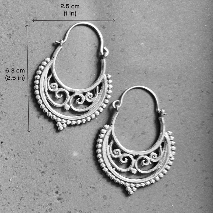 Handmade Naomi Hoops Brass Earrings