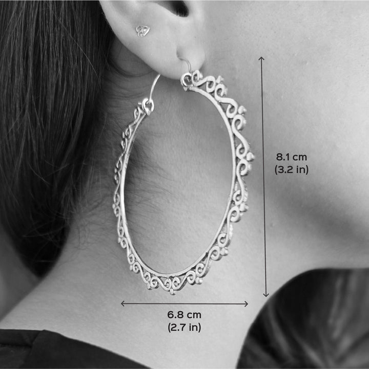 Handmade Martha Hoops Brass Earrings