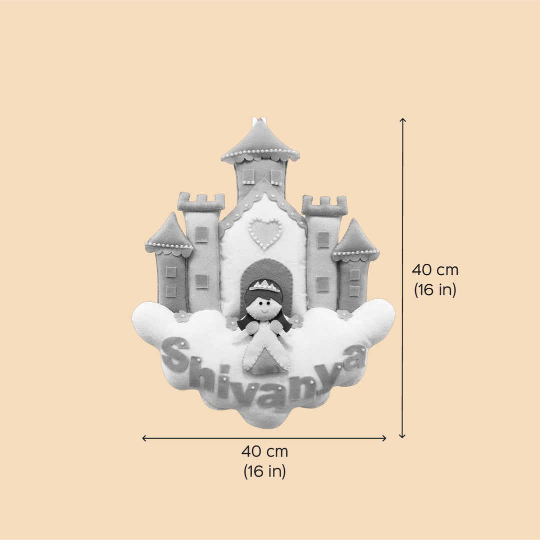 Personalized Handmade Princess & Castle Theme Felt Kids Name Plate