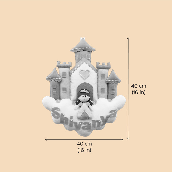 Personalized Handmade Princess & Castle Theme Felt Kids Name Plate