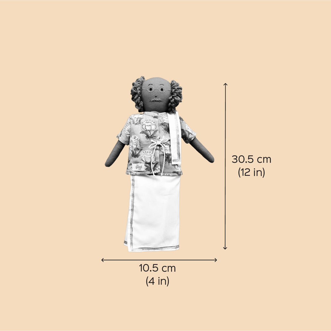 Nilah's Tatha (Grandfather) In Shirt & Pant | Soft Hand-Stitched Sustainable Indian Play Doll