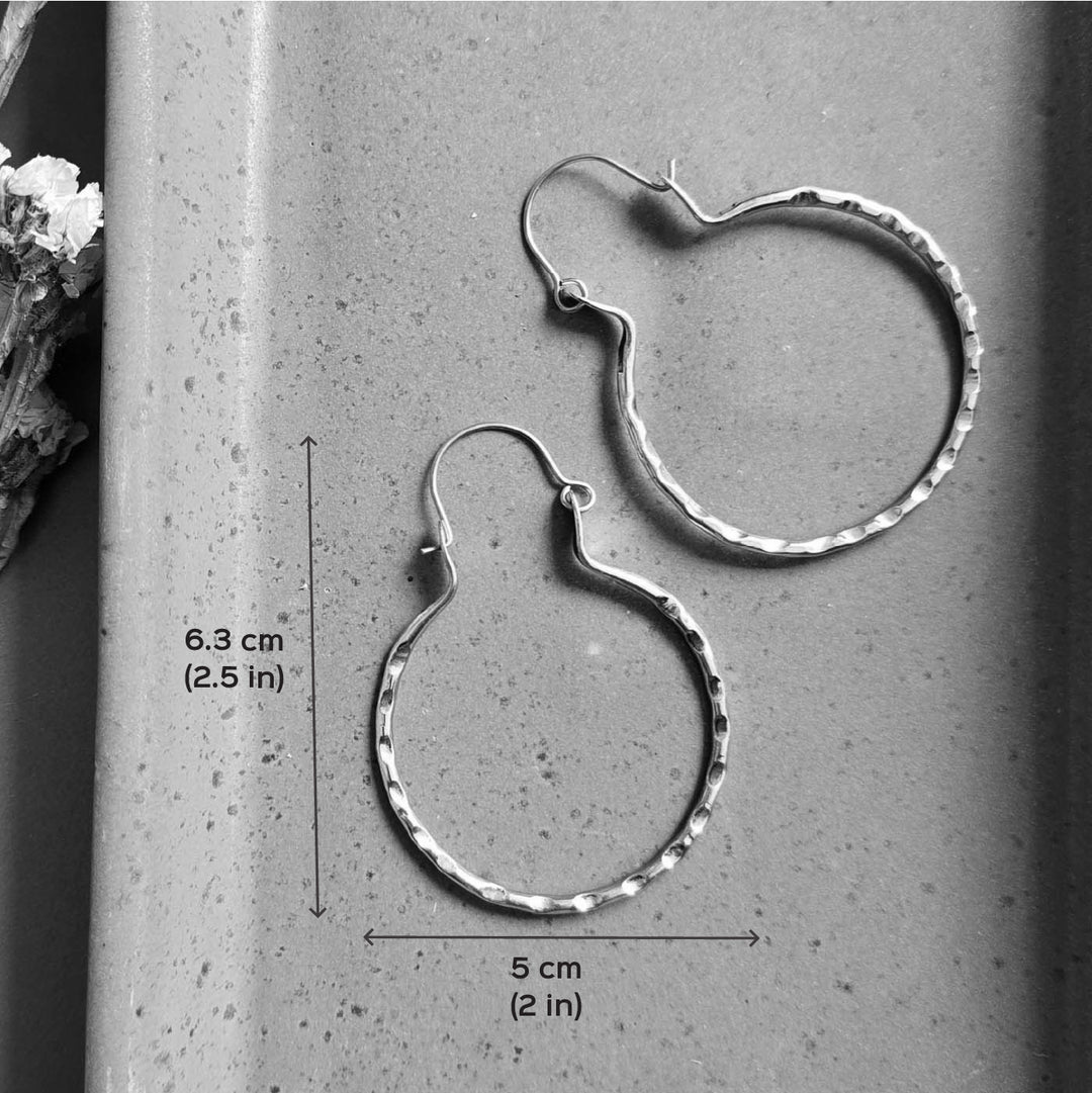 Handmade Rebecca Hoops Brass Earrings