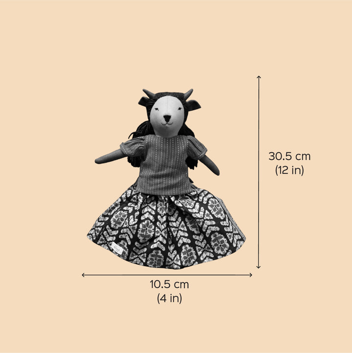 Nilah's (Cow Friend) Gauri In Classic Dress | Soft Hand-Stitched Sustainable Indian Play Doll