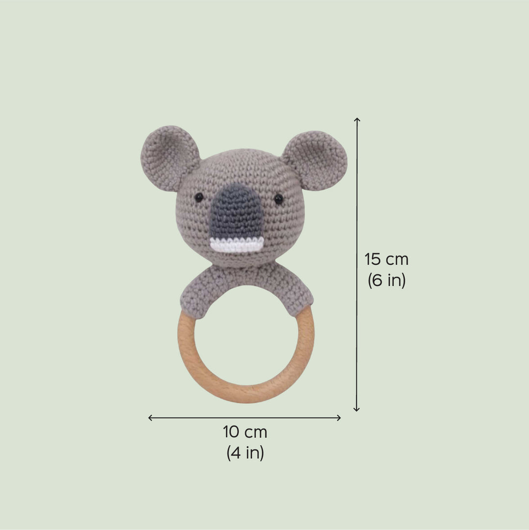 Handmade Crochet Koala Rattle For Newborns