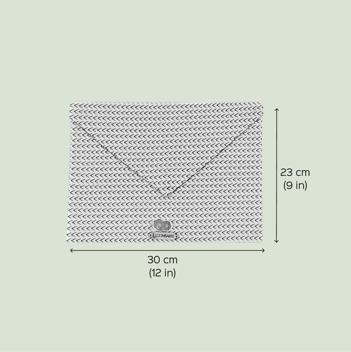 Black And White Cotton Ecofriendly iPad Envelope Sleeve With Agate | 12 x 9 inch