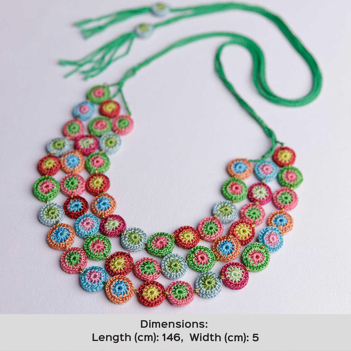 Handmade Crochet Multicolor Mela Layered Necklace