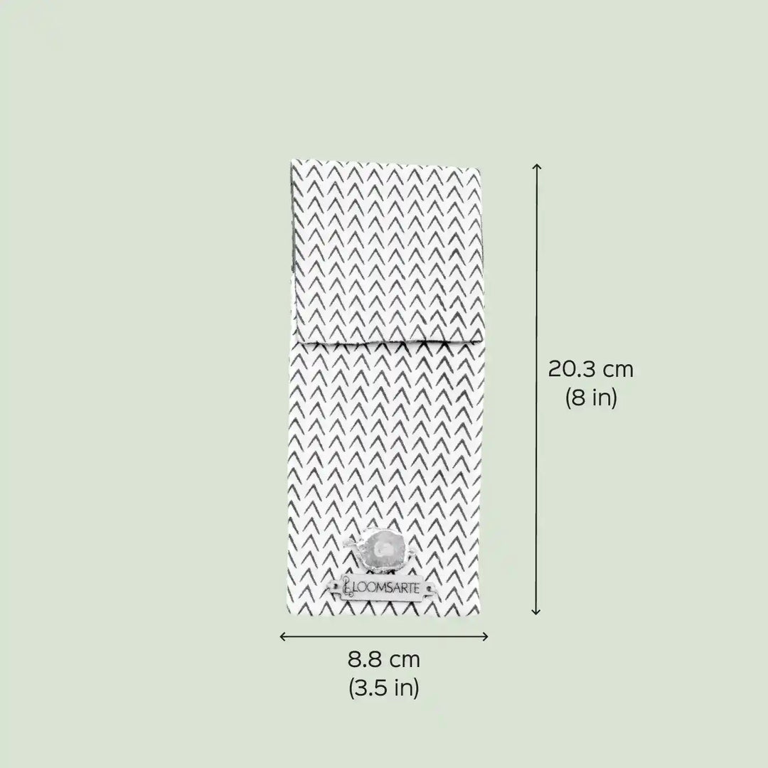 Zoo Print Multipurpose Cotton Ecofriendly Pen Holder With Agate Accent | 8 x 3.5 inch