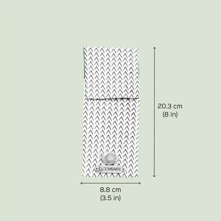 Zoo Print Multipurpose Cotton Ecofriendly Pen Holder With Agate Accent | 8 x 3.5 inch