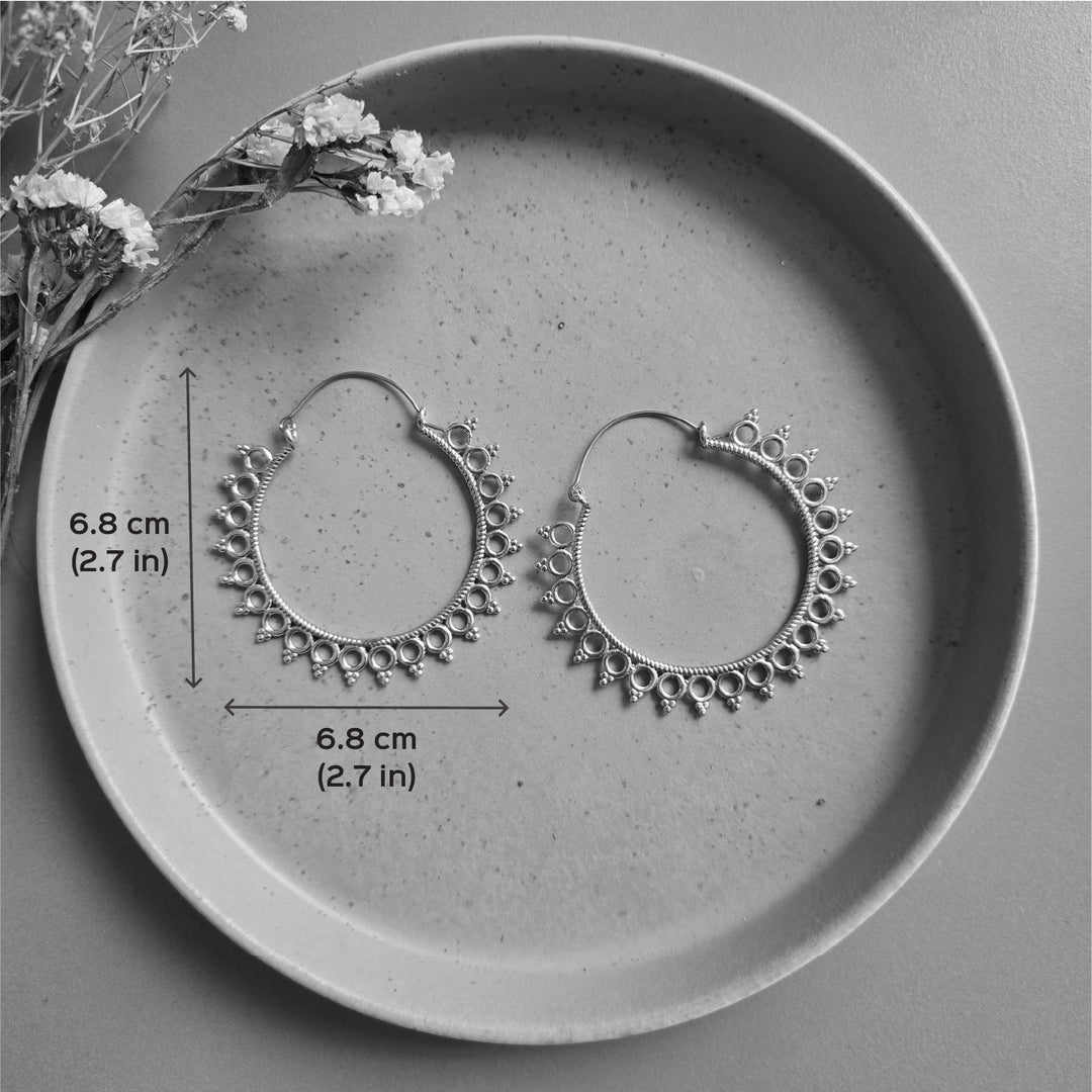 Handmade Renata Hoops Brass Earrings