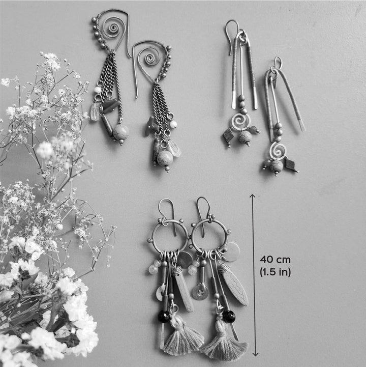 Handmade Metallic Harmony Brass Earrings | Set Of 3