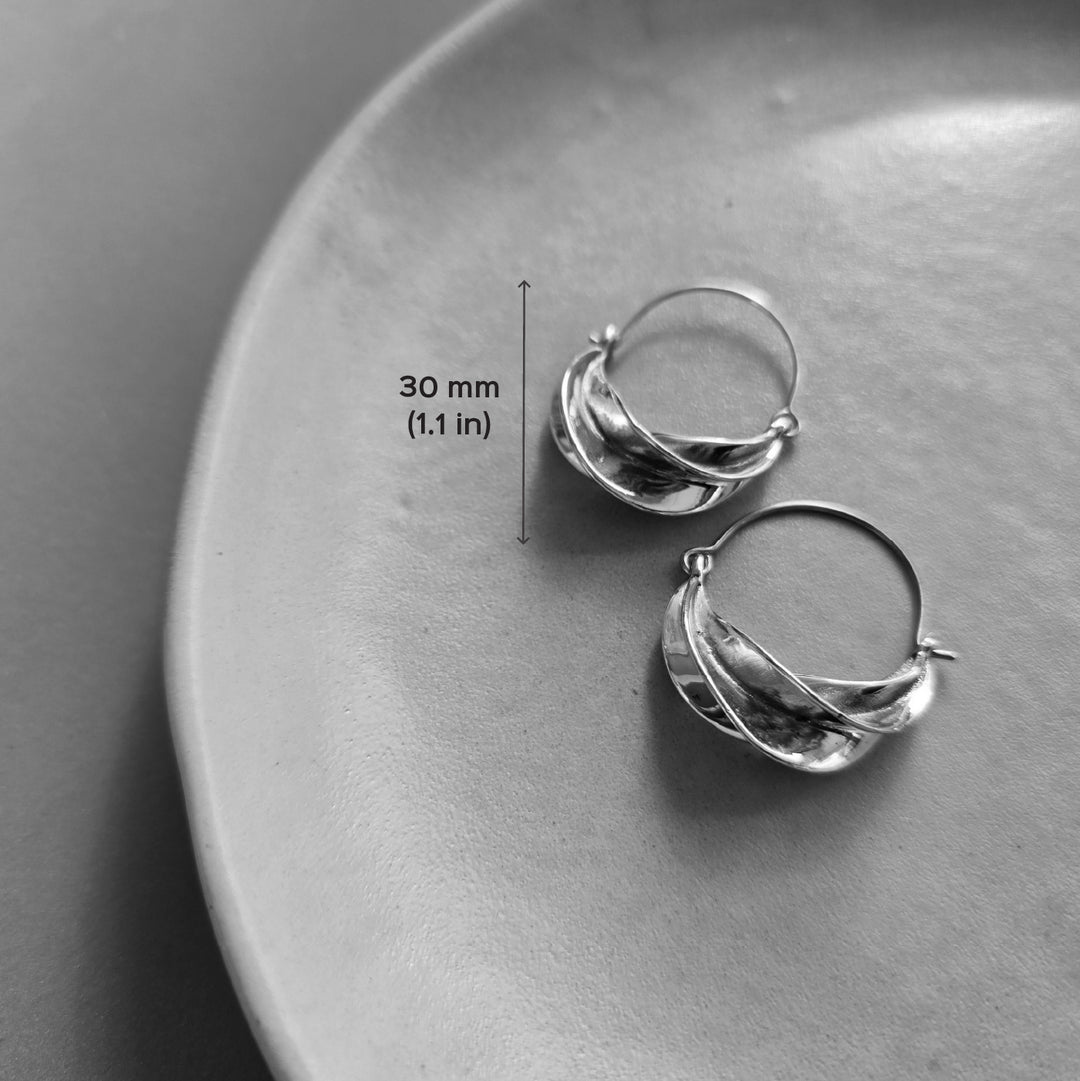 Handmade Lorena Hoops Brass Earrings