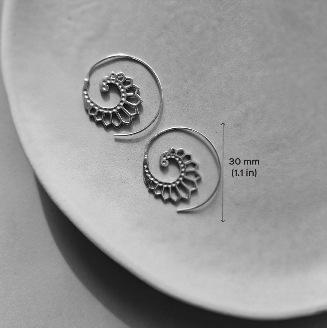 Handmade Fiorella Hooks Brass Earrings