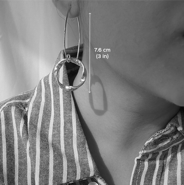 Handmade Twisted Loop Dangler Brass Earrings