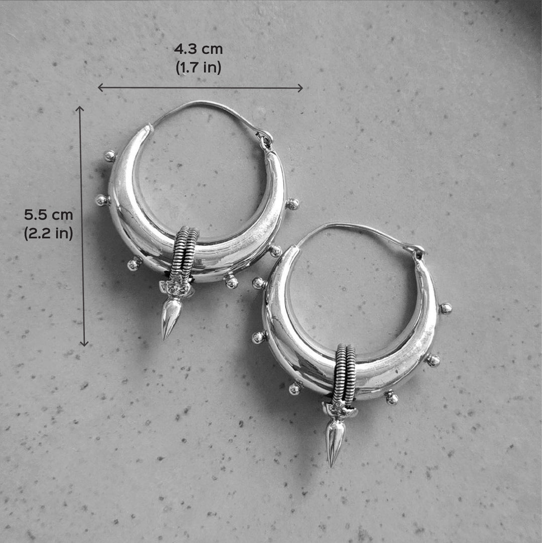 Handmade Aditi Hoops Medium Brass Earrings