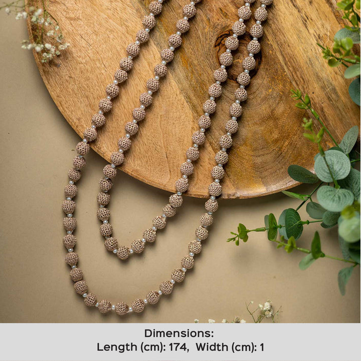 Handmade Crochet Rose Shimmer Vrishti Necklace