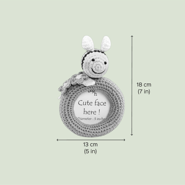 Handmade Crochet Honeybee Theme Photo Frame for Kids