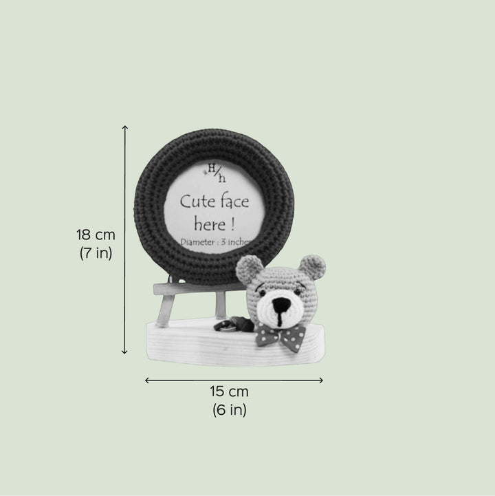 Handmade Crochet Teddy Theme Photo Frame for Kids