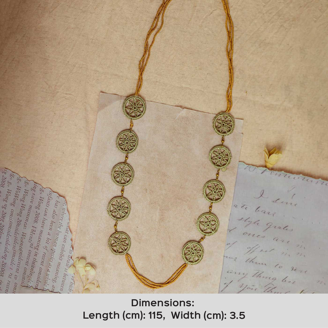 Handmade Crochet Gulnaar Gold Mandala Necklace