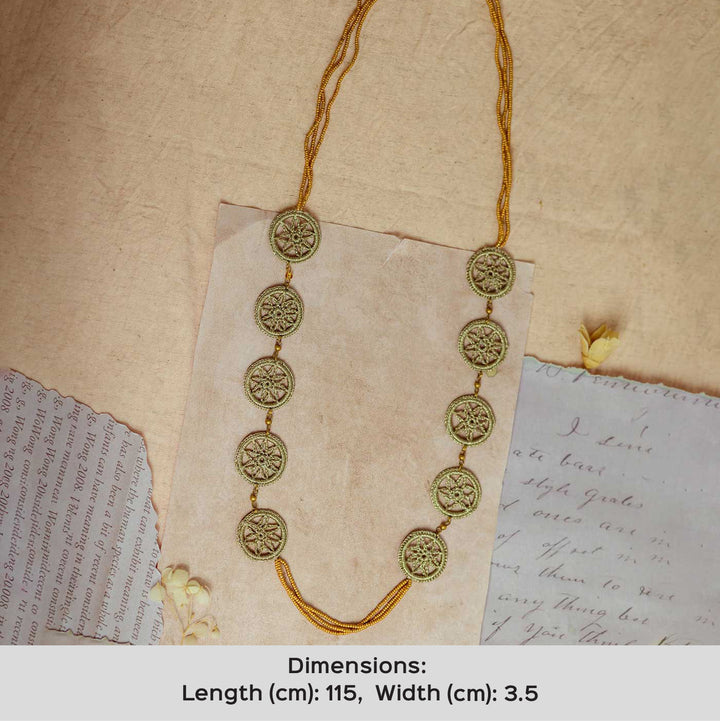 Handmade Crochet Gulnaar Gold Mandala Necklace
